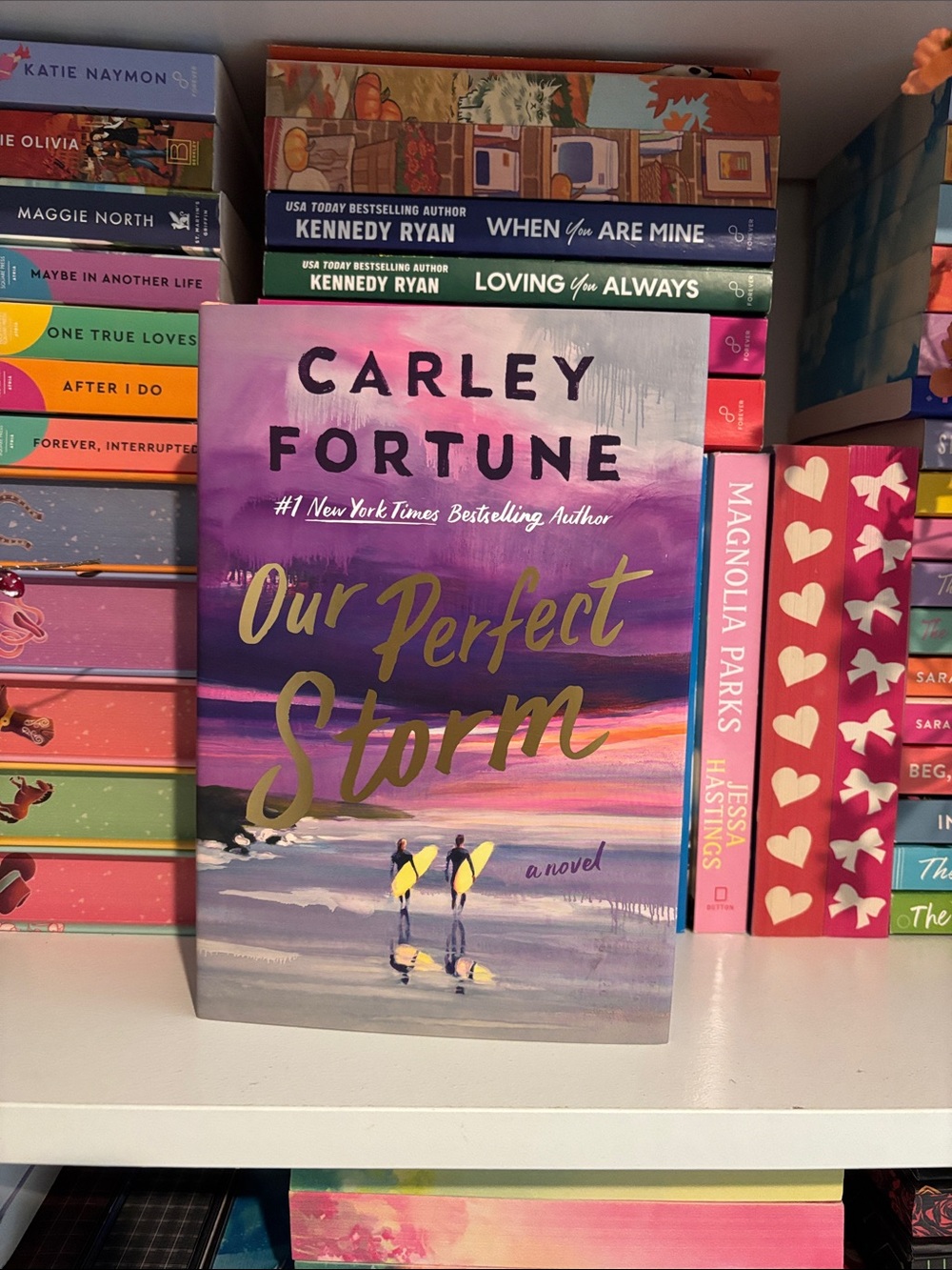 Our Perfect Storm by Carley Fortune - Purple & Pink Coastal Cover